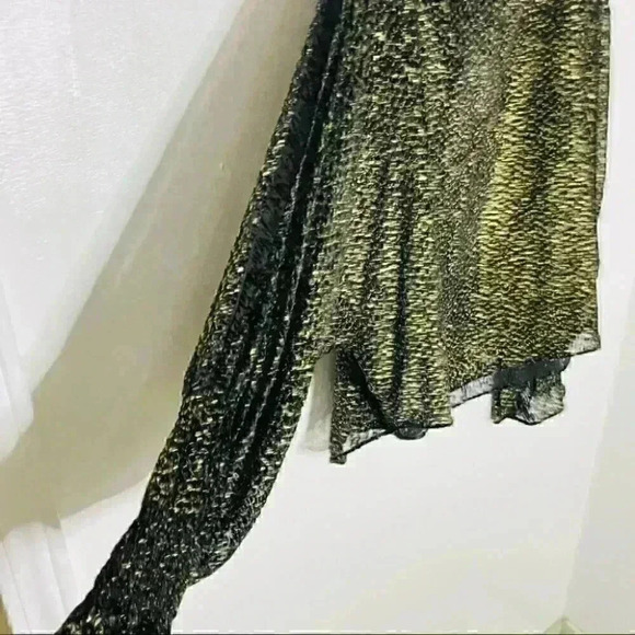 NEW Nili Lotan Devon Blouse Gold Velvet Y2K 90s Minimalist Party Romantic Silk - Picture 6 of 7